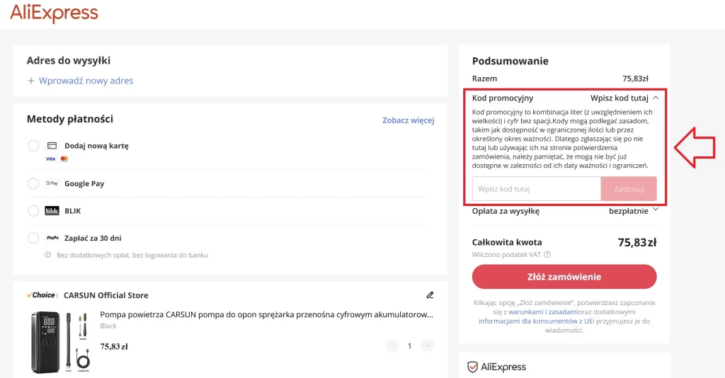 AliExpress kod rabatowy