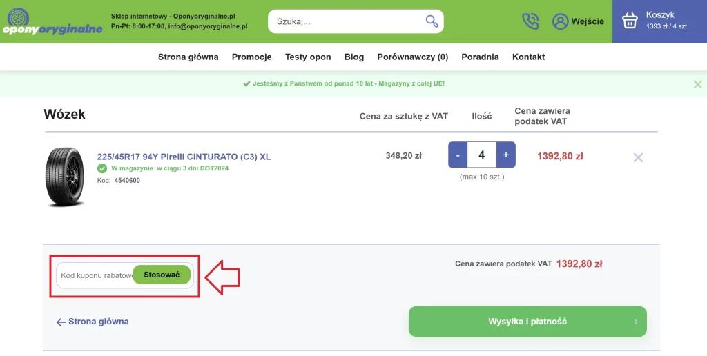 OponyOryginalne kod rabatowy